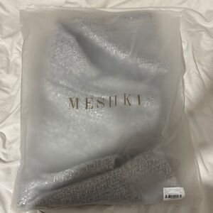 MESHKI Gala Silver Tweed Mini Dress